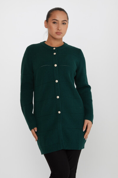 Трикотажный кардиган с пуговицами, оливковый - 30643 | KAZEE (Набор из 3 шт. M-L-XL) 