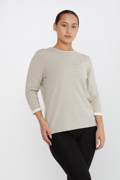 Трикотажный свитер с блестками из норки - 31605 | KAZEE (Набор из 3 шт. M-L-XL) - 2