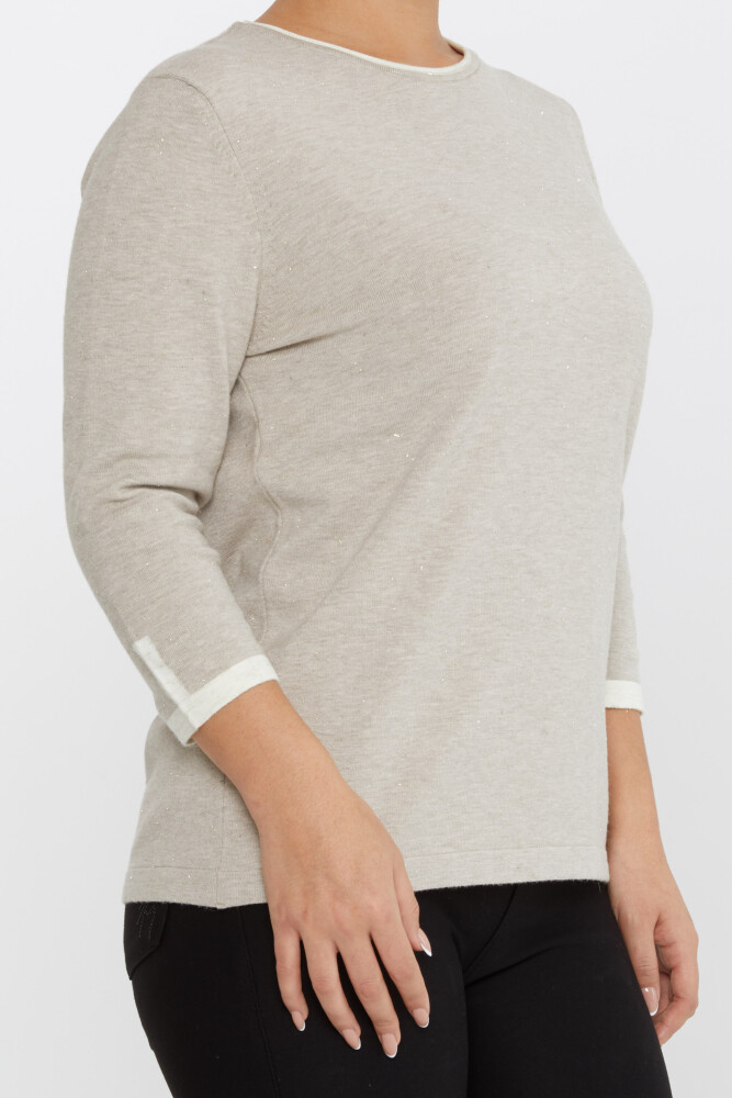 Трикотажный свитер с блестками из норки - 31605 | KAZEE (Набор из 3 шт. M-L-XL) - 4