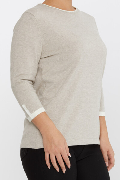 Трикотажный свитер с блестками из норки - 31605 | KAZEE (Набор из 3 шт. M-L-XL) - 4