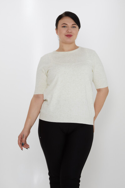 Трикотажный свитер с блестками цвета экрю - 31714 | KAZEE (Набор из 3 XL-2XL-3XL) 