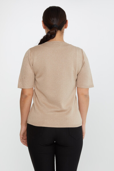 Трикотажный свитер с коротким рукавом бежевого цвета - 31608 | KAZEE (Набор из 3 шт. M-L-XL) - 5