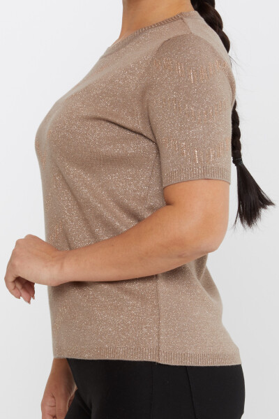 Трикотажный свитер с коротким рукавом из норки - 31608 | KAZEE (Набор из 3 шт. M-L-XL) - 4