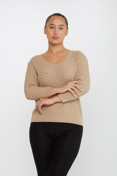 Трикотажный свитер с узором бежевый - 31247 | KAZEE (Набор из 3 шт. M-L-XL) 