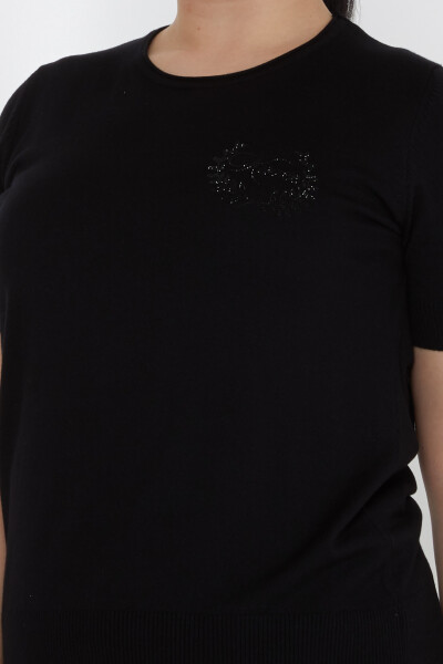 Трикотажный свитер с вышивкой «Камень», черный - 31773 | KAZEE (Набор из 3 XL-2XL-3XL) - 4