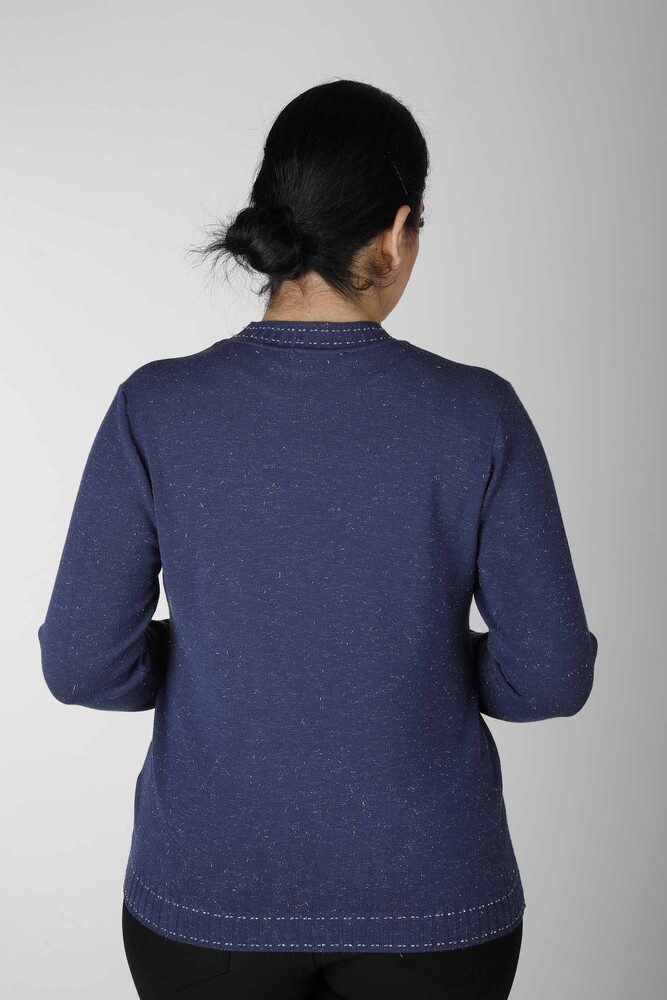 سترة تريكو لامعة باللون الأزرق الداكن - 31027 | كازي (مجموعة من 4 M-L-XL-2XL) - 4