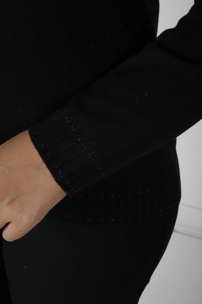 سترة تريكو سوداء لامعة - 31027 | كازي (مجموعة من 4 M-L-XL-2XL) - 3