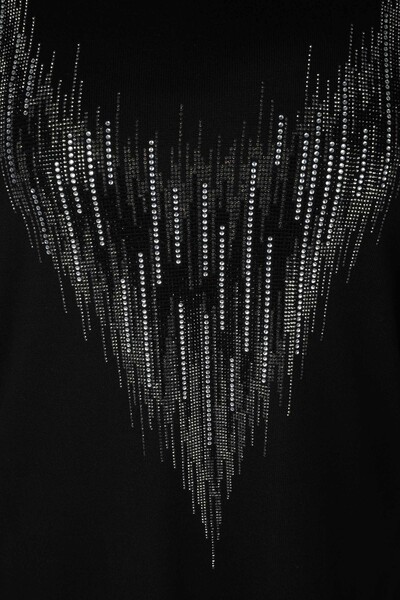 سترة تريكو بفتحة سوداء - 30220 | كازي (مجموعة من 4 L-XL-2XL-3XL) - 3