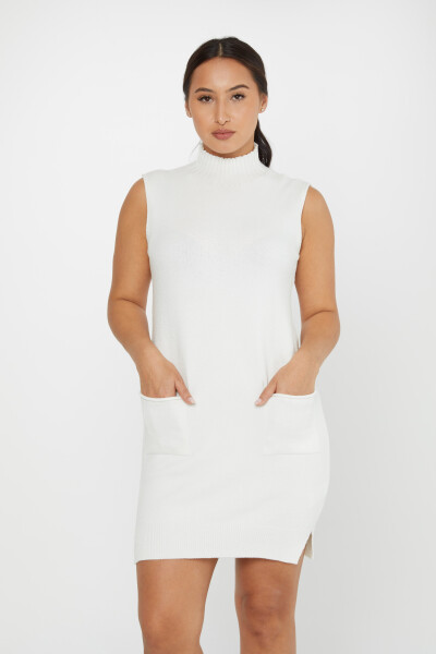 Tunique Poche Détaillée Manches Courtes Ecru - 30235 | KAZEE (Lot de 3 M-L-XL) - Kazee