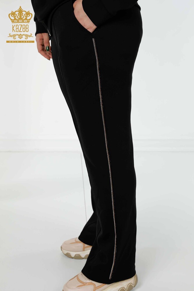 Set tuta da donna all'ingrosso Felpa con cappuccio Nero - 17443 | KAZEE - 5