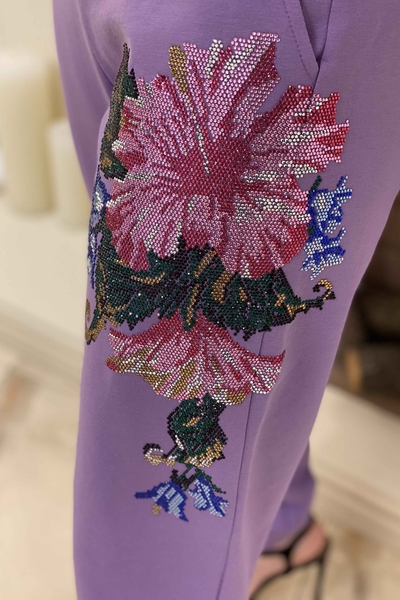 Set di tute con cappuccio a motivi floreali da donna All'ingrosso - 17169 | Kazee - Thumbnail