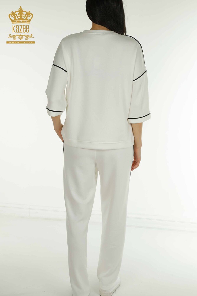 Set tuta da donna all'ingrosso con tasche Ecru - 17698 | KAZEE - 8
