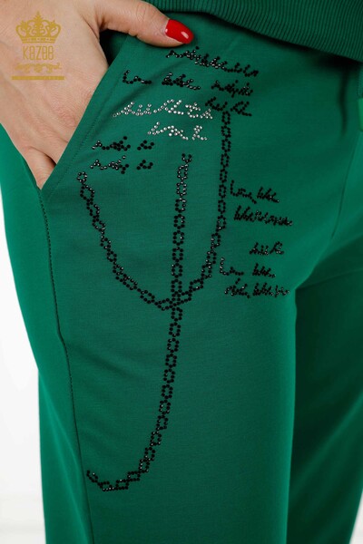Set tuta da donna all'ingrosso - con cerniera modellato verde - 17491 | KAZEE - Thumbnail