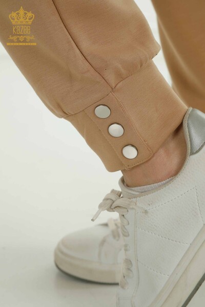 Set tuta da donna all'ingrosso manica corta cammello - 17680 | KAZEE - 10