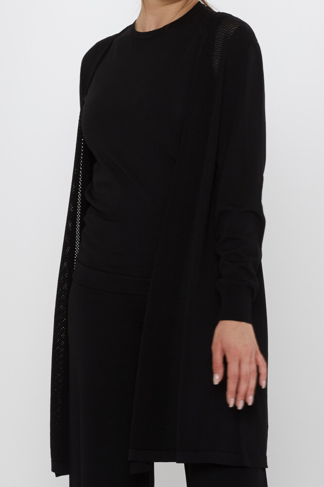 Two-Piece Set: Sleeveless Blouse and Openwork Cardigan, Black - 31842 | KAZEE (2-Piece Set M-L) - 4