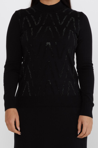 Two Piece Set Stone Embroidered Black - 31298 | KAZEE (Set of 5 M-L-XL-2XL-3XL) - 4