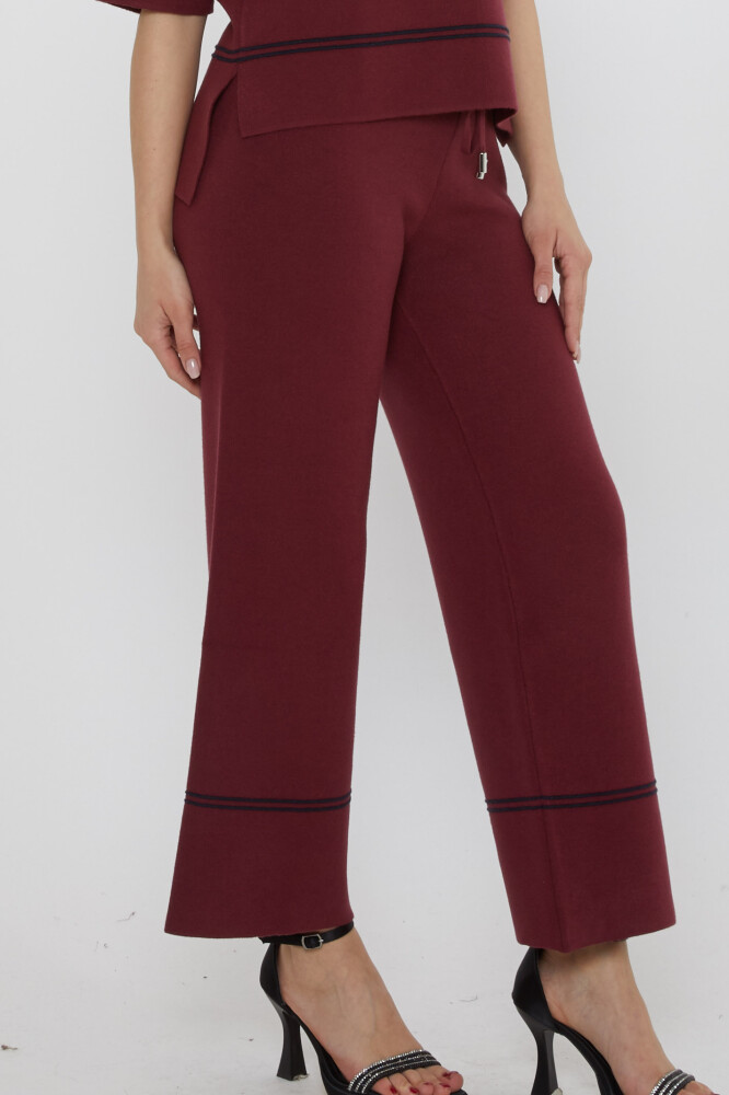 Two-Piece Set - Belted Waist - Burgundy - 31650 | KAZEE (3-Piece Set M-L-XL) - 6