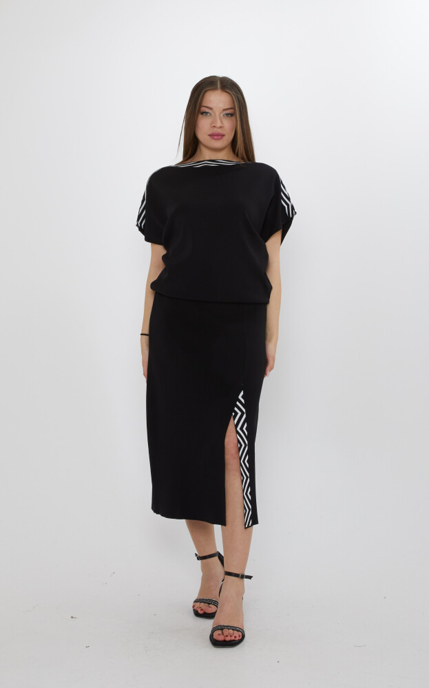 Two-Piece Set - Zebra Pattern - Black-Ecru - 31794 | KAZEE (3-Piece Set S-M-L) - 2