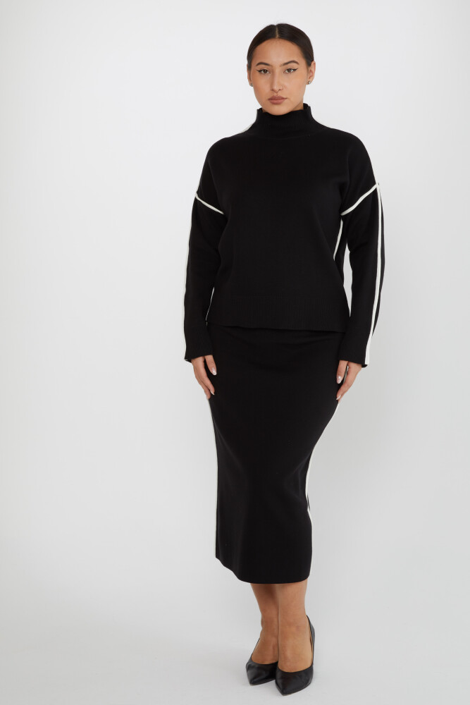 Two Piece Suit Stand Collar Black - 31303 | KAZEE (3 Piece Set S-M-L) - 1