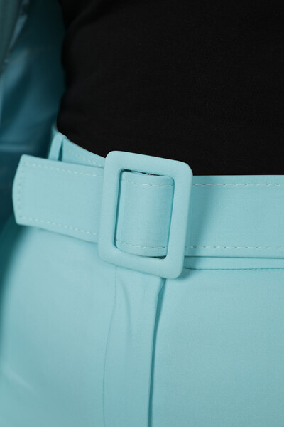 بدلة نسائية - حزام جيب قطني مفصل كلاسيك - 7712 | كازي - Thumbnail