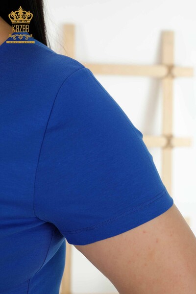 All'ingrosso Camicetta da donna - Basic - Con logo - Blu scuro - 79190 | KAZEE - Thumbnail
