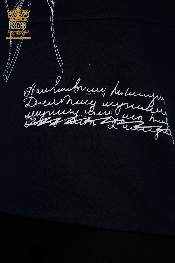 All'ingrosso Camicetta da donna - motivo floreale - blu navy - 79059 | KAZEE - 5