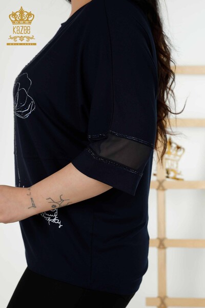 All'ingrosso Camicetta da donna - motivo floreale - blu navy - 79059 | KAZEE - 6