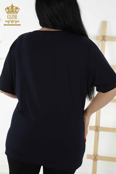 All'ingrosso Camicetta da donna - motivo floreale - blu navy - 79089 | KAZEE - 6