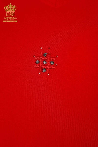 All'ingrosso Camicetta da donna - Motivo floreale - Rosso - 78879 | KAZEE - Thumbnail