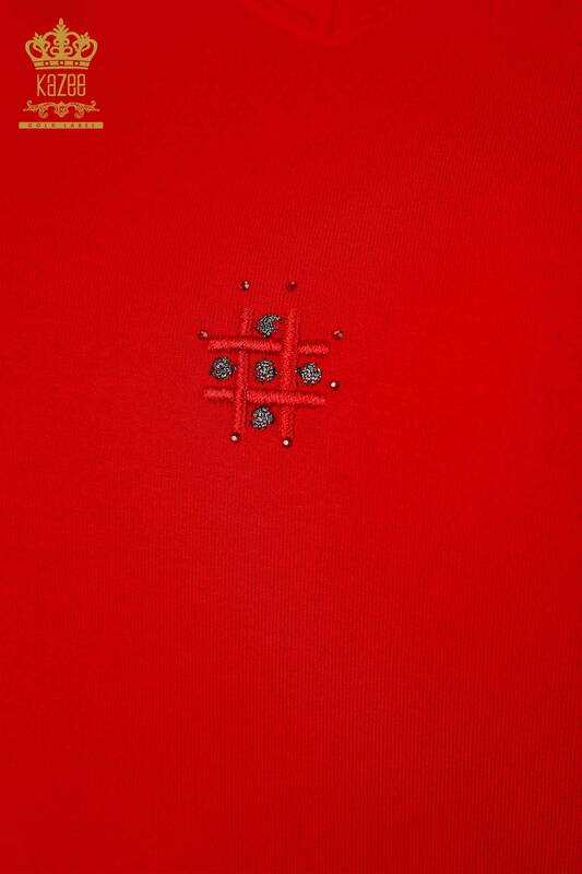 All'ingrosso Camicetta da donna - Motivo floreale - Rosso - 78879 | KAZEE