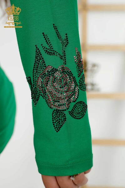 All'ingrosso Camicetta da donna - Motivo floreale - Verde - 79042 | KAZEE - Thumbnail