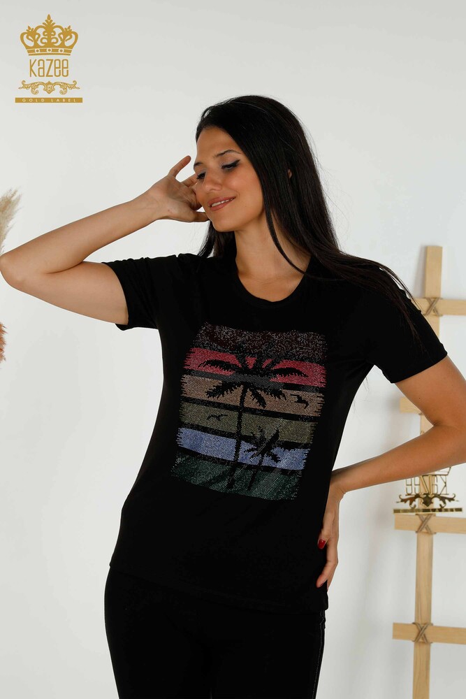 Camicetta da donna nera fantasia all'ingrosso - 79279 | KAZEE - 1