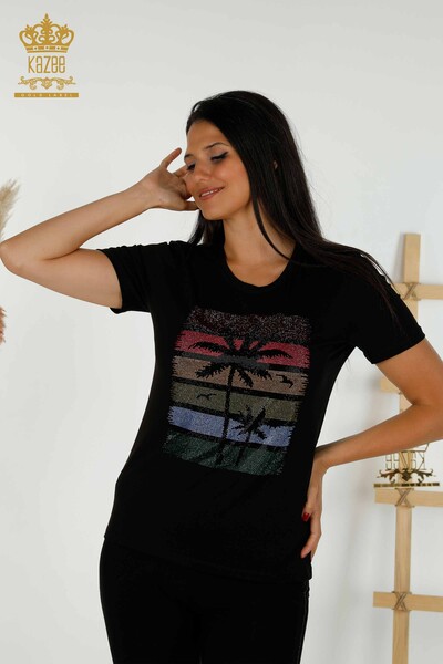 Camicetta da donna nera fantasia all'ingrosso - 79279 | KAZEE - 1