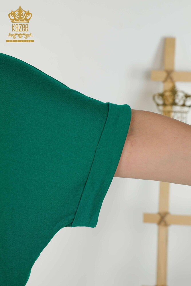 All'ingrosso Camicetta da donna - Pietra ricamata - Verde - 79321 | KAZEE - 6