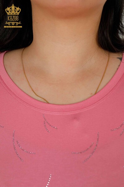 All'ingrosso Camicetta da donna - Dettagli in tulle - Rosa - 79086 | KAZEE - 4