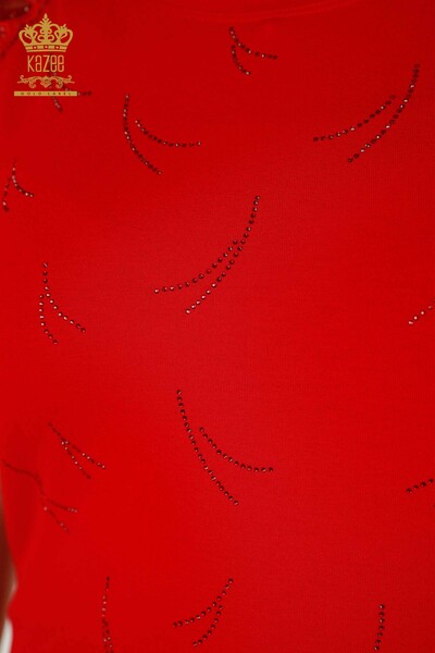 All'ingrosso Camicetta da donna - Dettagli in tulle - Rosso - 79086 | KAZEE - 3