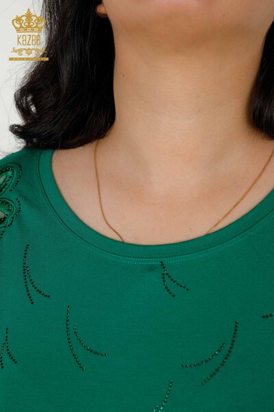 All'ingrosso Camicetta da donna - Dettagli in tulle - Verde - 79086 | KAZEE - 4