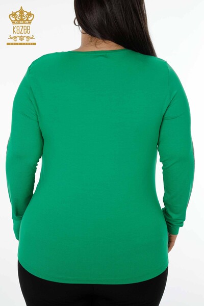 Commercio all'ingrosso camicetta da donna girocollo manica striscia pietra modello rosa - 79023 | KAZEE - 16