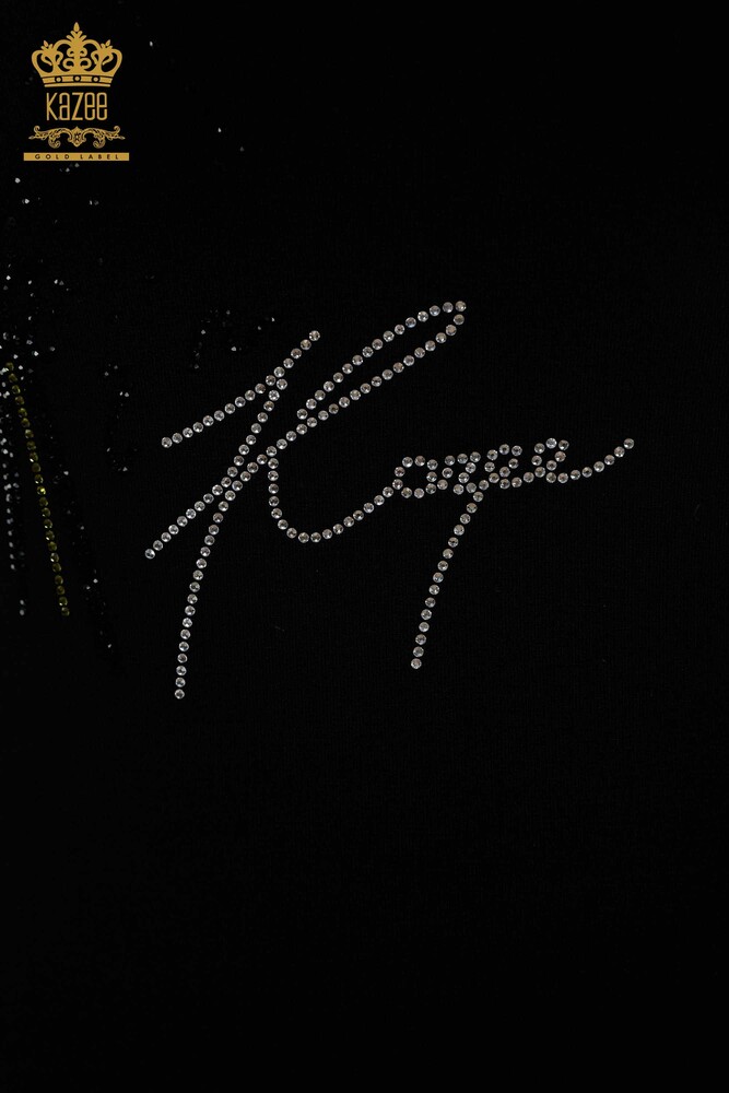 Commercio all'ingrosso camicetta da donna girocollo manica striscia pietra modello rosa - 79023 | KAZEE - 35