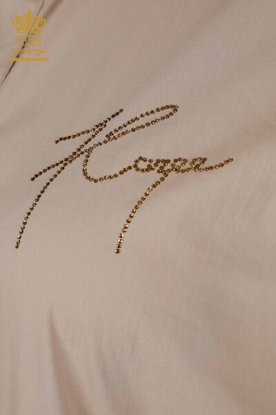 All'ingrosso Camicia da donna - Due tasche - Beige - 20220 | KAZEE - Thumbnail