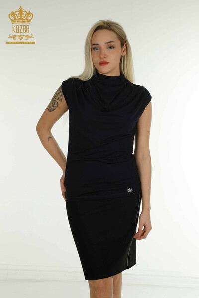 All'ingrosso Camicetta da donna - Senza maniche - Navy - 79312 | KAZEE - Kazee