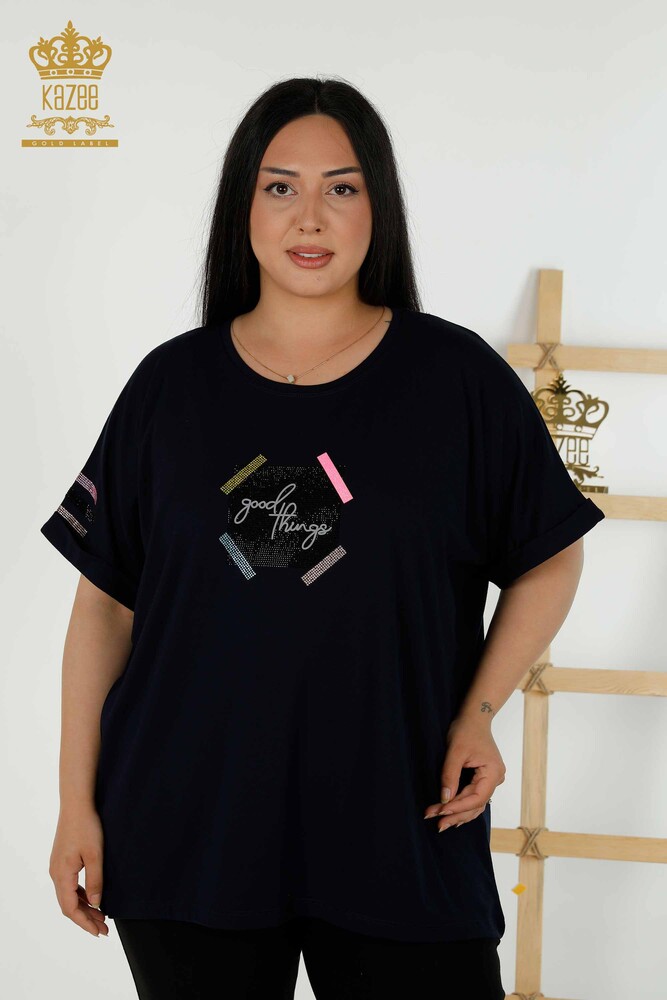 All'ingrosso Camicetta da donna - Manica corta - Blu navy - 79323 | KAZEE - 1