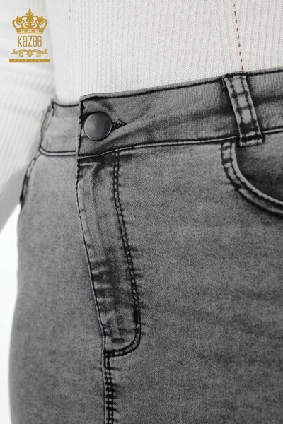 All'ingrosso Gonna jeans da donna - Cristallo Pietra ricamata - Tasche dettagliate - 4179 | KAZEE - 12