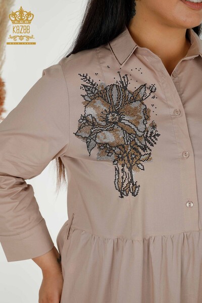 All'ingrossoVendita Abito da donna - Motivo floreale - Beige - 20271 | KAZEE - 3