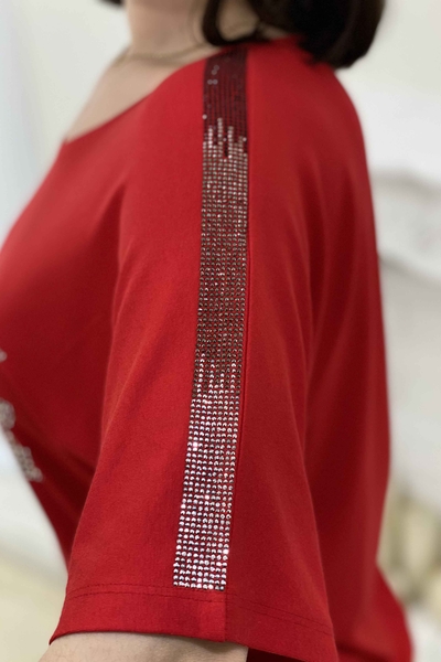 Venta al por mayor Blusa de Mujer Cuello Redondo Shiny Stone - 77485 | kazee - Thumbnail