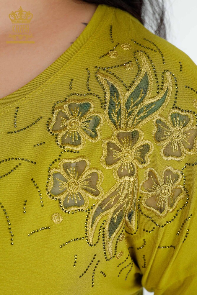 Venta al por mayor Blusa de Mujer Estampado Floral Verde Pistacho - 77950 | kazee - 3