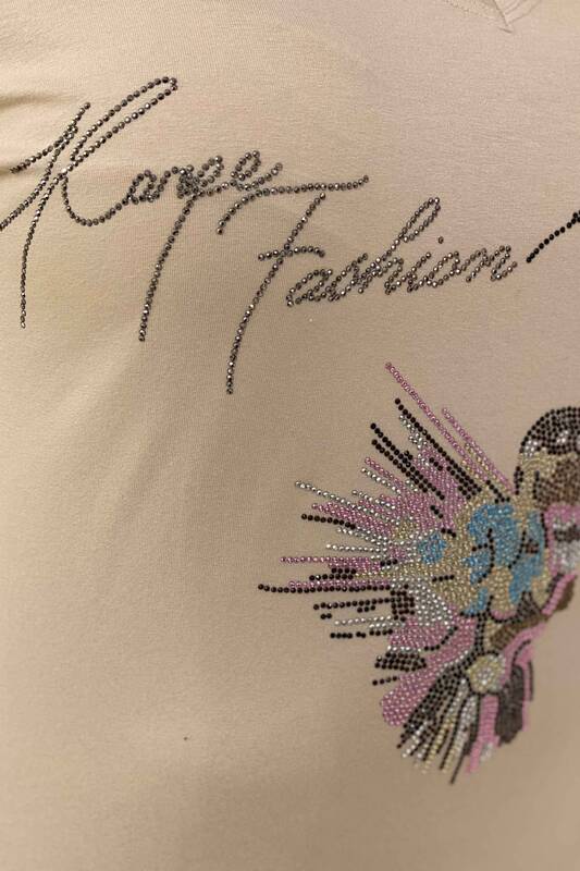 Venta al por mayor Blusa de Mujer Pájaro Figurado Piedra Color Bordado - 77508 | kazee