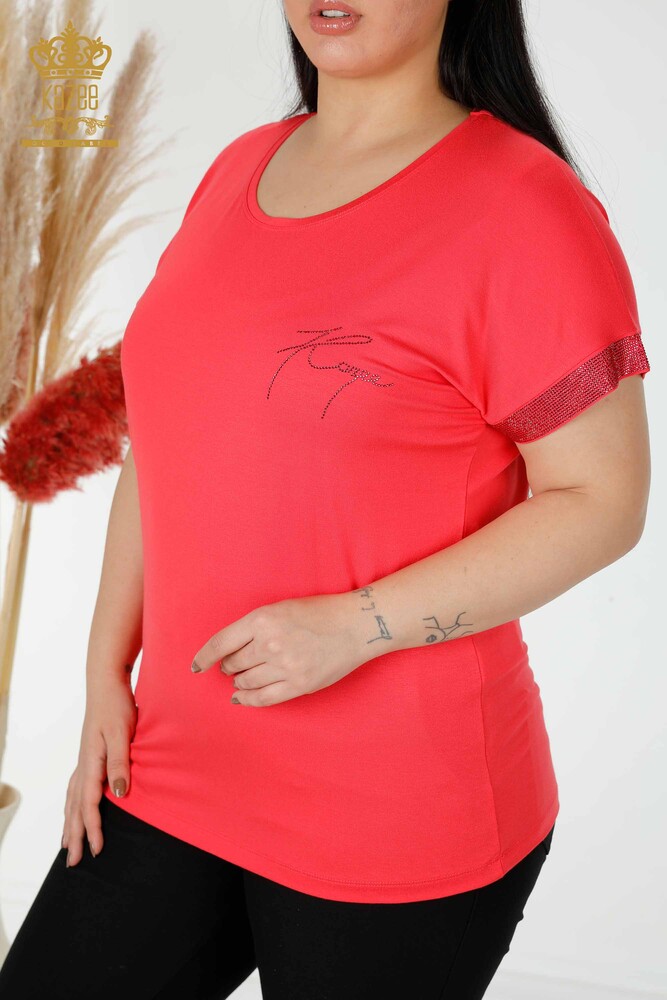Venta al por mayor Blusa de Mujer Piedra Bordada Coral - 78918 | kazee - 2