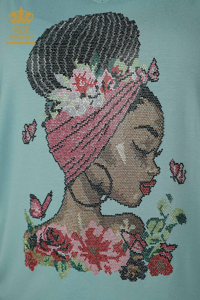 Venta al por mayor Blusa Mujer Color Piedra Bordada Menta - 78913 | kazee - 3