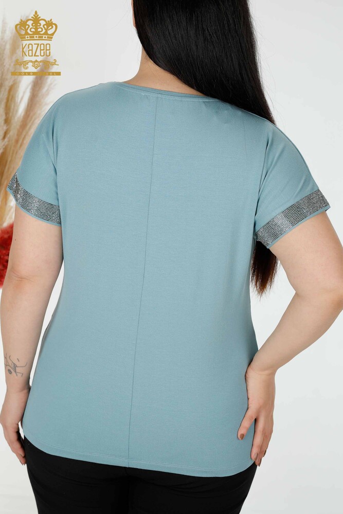 Venta al por mayor Blusa Mujer Piedra Bordada Mint- 78918 | kazee - 5